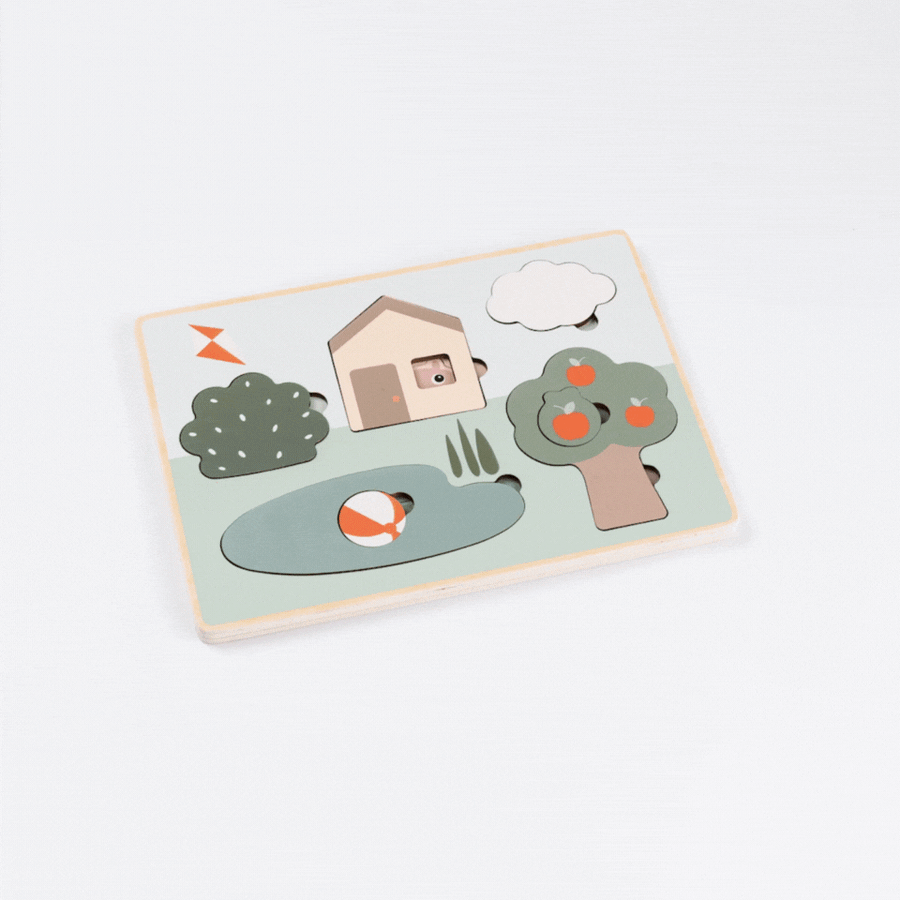 puzzle encastrable - deer friends - multicolore