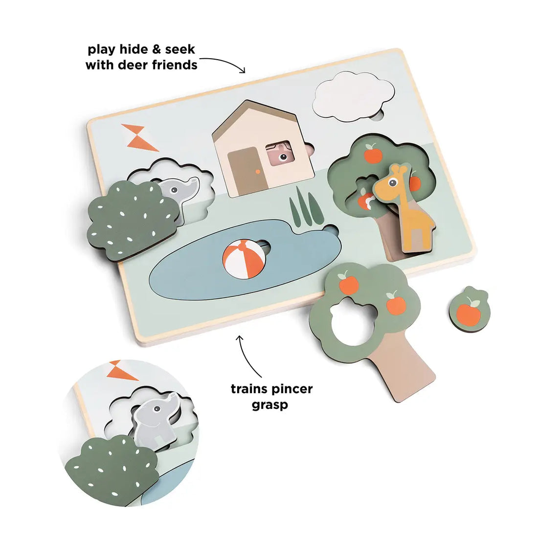 puzzle encastrable - deer friends - multicolore