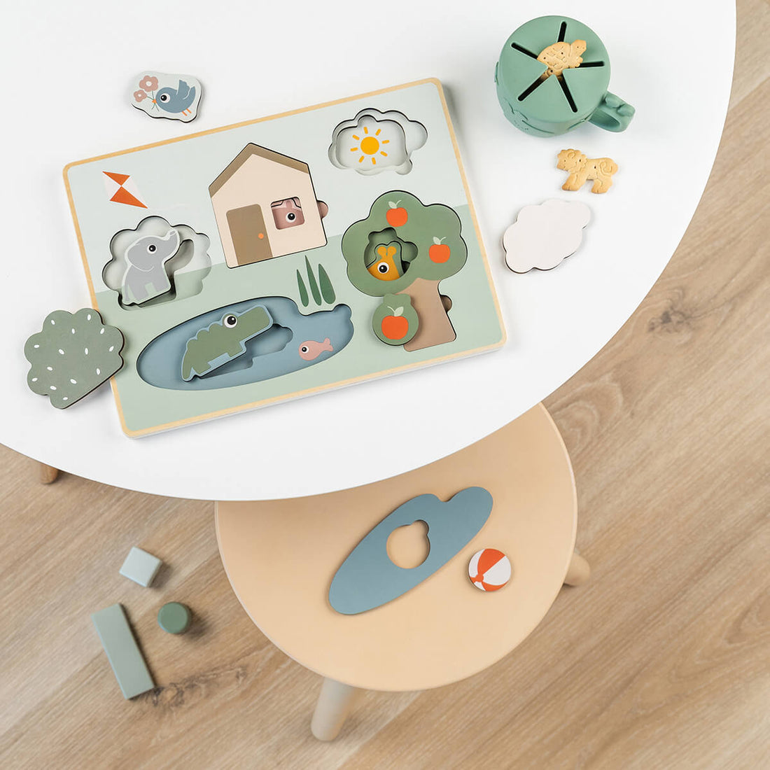 puzzle encastrable - deer friends - multicolore