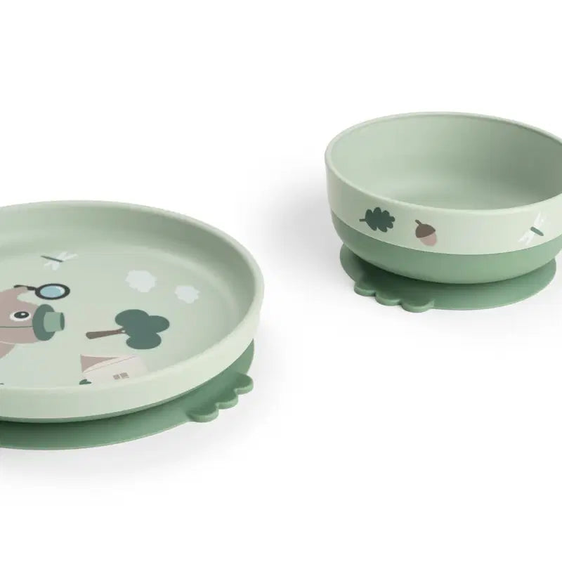 Coffret repas Foodie avec gobelet 360° Tiny trails Vert