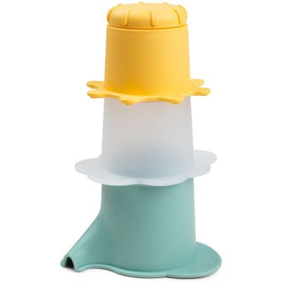 Pré commande Jeu d'eau lot de 3 gobelets empilables elphee - jaune, vert, transparent