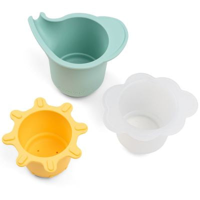 Pré commande Jeu d'eau lot de 3 gobelets empilables elphee - jaune, vert, transparent